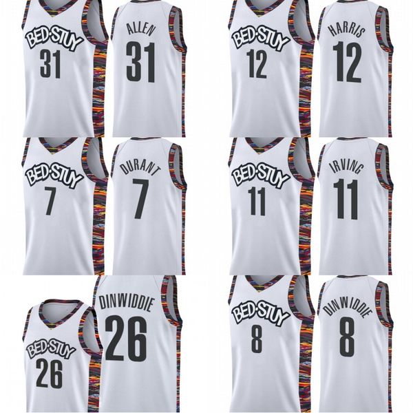 

brooklyn nets men jarrett allen joe harris kevin durant kyrie irving spencer dinwiddie spencer dinwiddie jersey, Black