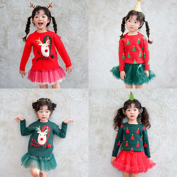 

winter knitted pullover new year's korean sweater children's, Blue