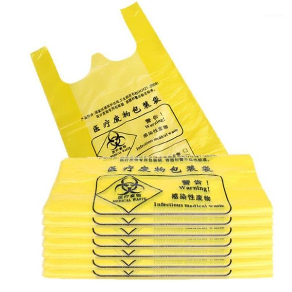 

500pcs/100pcs laboratory supplies garbage bag experiment tool waste disposal bag yellow hand-held garbage1