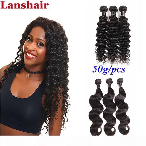 

перуанский бразильский необработанные virgin hair deep wave grade 8а необработанные малазийский человеческих волос bundle body wave бесплатн, Black