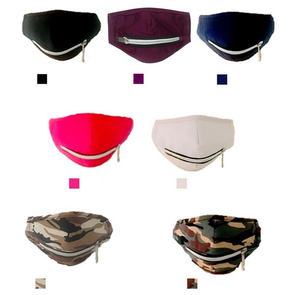 

camouflage adjustable washable reusable cotton face mask drinking mask with zipper breathable protection earloop mask wmtxyy bdesybag