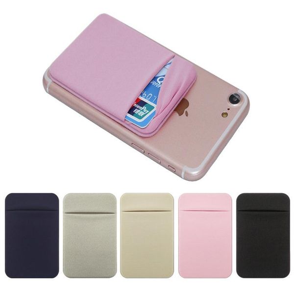 

elastic stretch lycra adhesive cell phone id credit card holder women men sticker pocket wallet case card holder for ce jllpxo