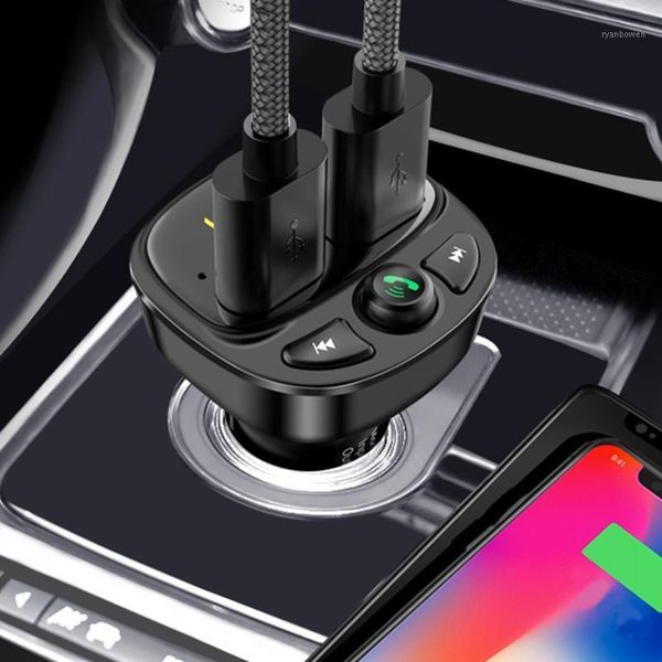

car fm transmitter bluetooth 5.0 fast charging car mp3 player qc3.0 charger adapter battery voltage double usb1