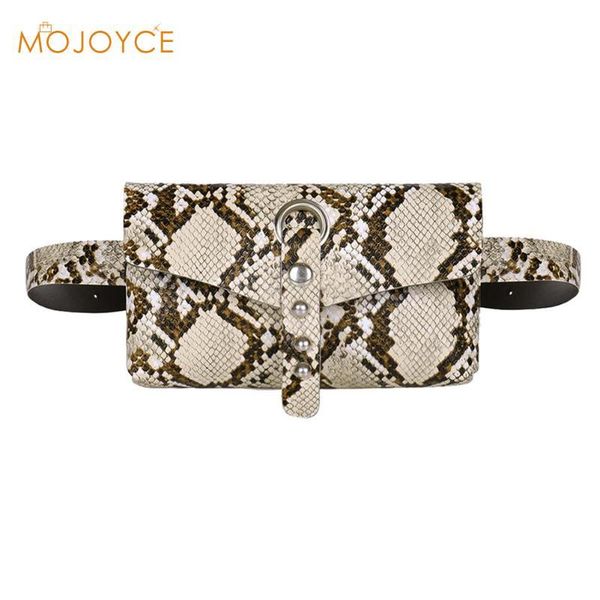 

fashion waist fanny pack belt bags pouch travel hip bum snake print sports women waist fanny belt packs pu leather chest bags