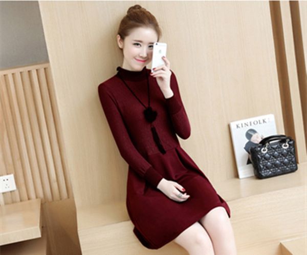 

2021 new splice black plus size female dress casual autumn women's clothes warm xxxxl fy229 cori, Black;gray