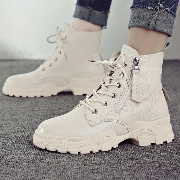 

martin boots women's fashion ins street short boots women's spring and autumn single new styl lady shoes -40, Black