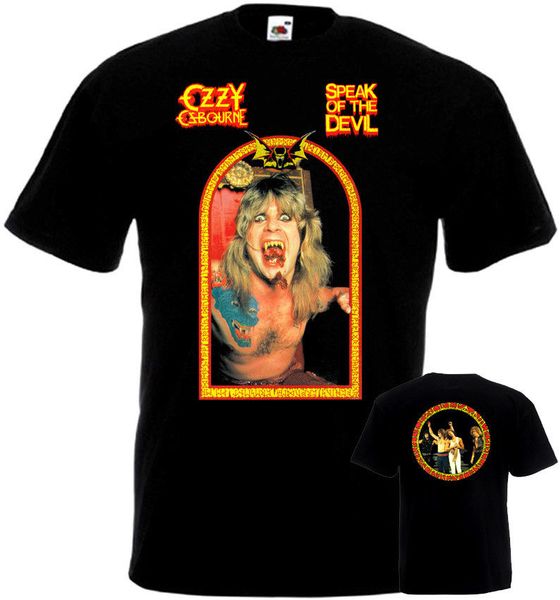 

ozzy osbourne speak of the devil double sided black all sizes s 3xl short sleeve summer sport hooded sweatshirt hoodie t shirt