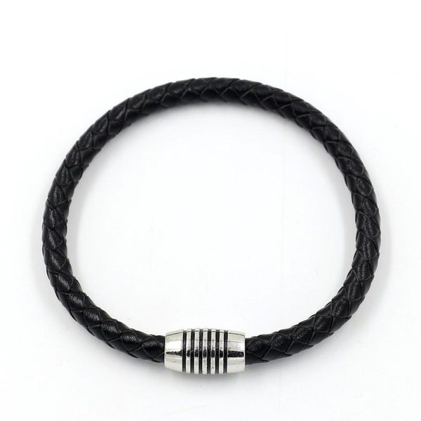 

men's simple leather braided rope bracelet striped magnetic buckle leather bracelet leather strap bracelet men' qylfnc