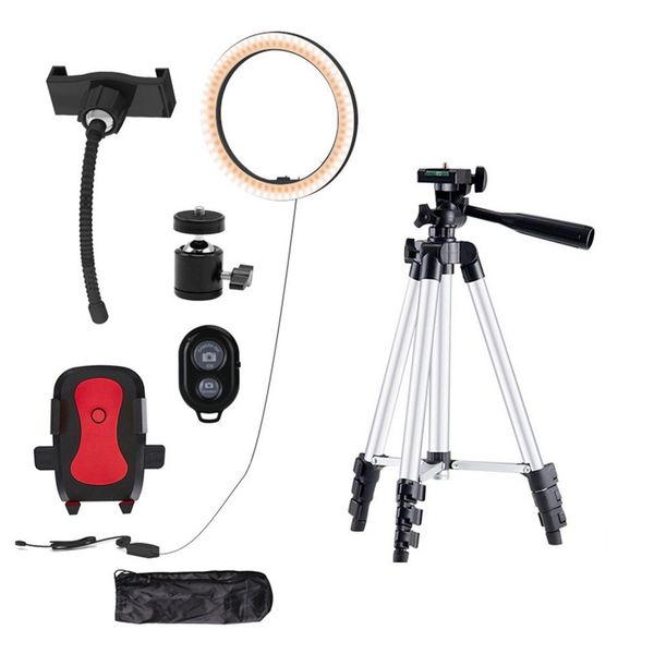 

dimmable led ring with tripod fill light bracket stand live mobile phone holder