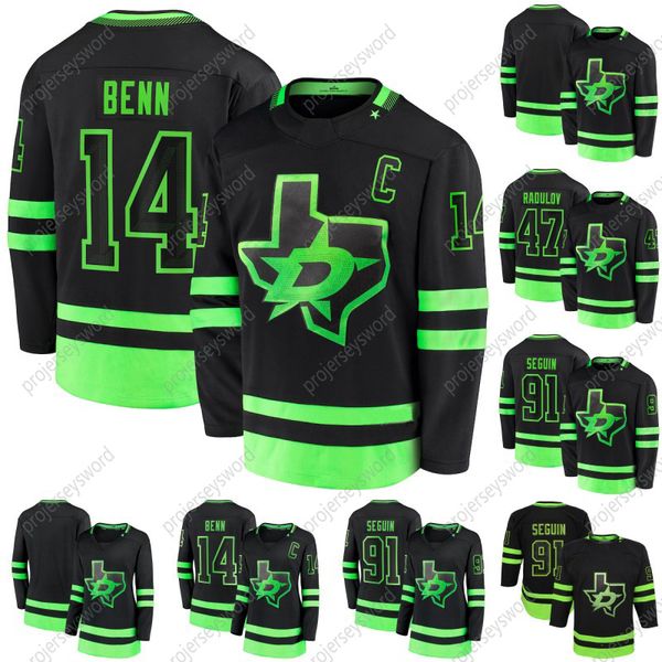 

dallas stars black 2020-21 jamie benn jersey joel kiviranta alexander radulov tyler seguin joe pavelski miro heiskanen jake oettinger jersey, Black;red