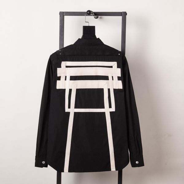 

2021 s-7xl new fall/black winter high street sewing ribbon high-version heavy industry jacket button-up cardigan shirt 54f8