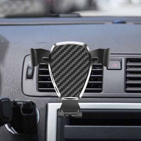 

universal car phone holder stand car gravity air vent mount bracket carbon fiber triangle fixed wmthyn yyysports