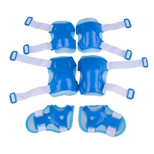

kids protective gear,knee pads elbow pads wrist guards for inline roller skating biking sports safe guard-6pcs-blue1, Black;gray