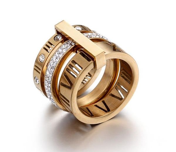 

titanium steel brand designer lovers ring for women luxury zirconia diamond letters rings women jewelry gifts fashion11, Silver