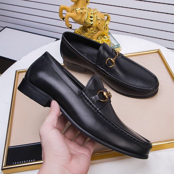 

2021 men leather fashion monk strap designers dress shoes promotional loafers shoes vintage classic male casual footwear plus size 45, Black
