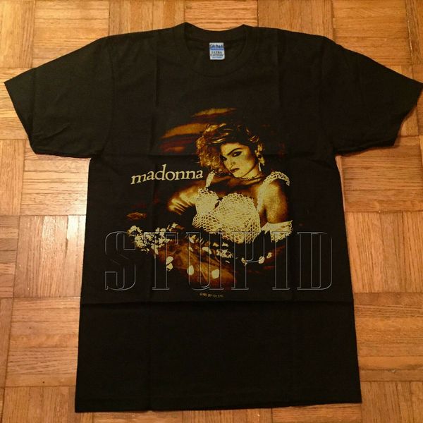 

vintage authntic madonna the virgin tour 1985 cut off concert reprint hoodie designers t shirts sweatshirt