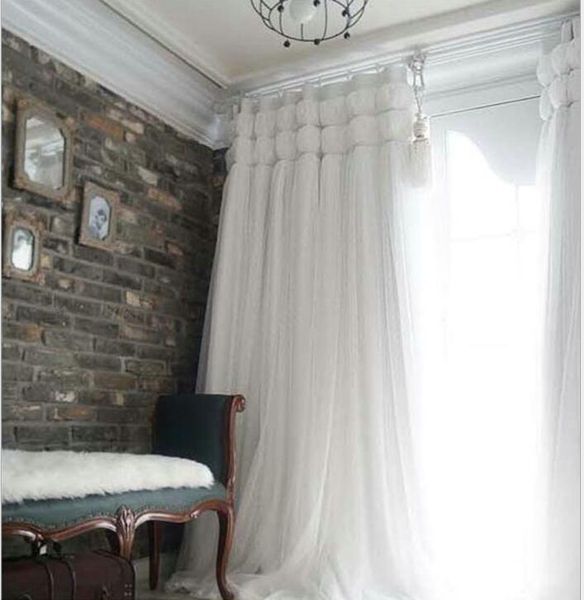 

curtain & drapes korean princess style white lant window blackout curtains for living room girls bedding cotinas para sala decorative