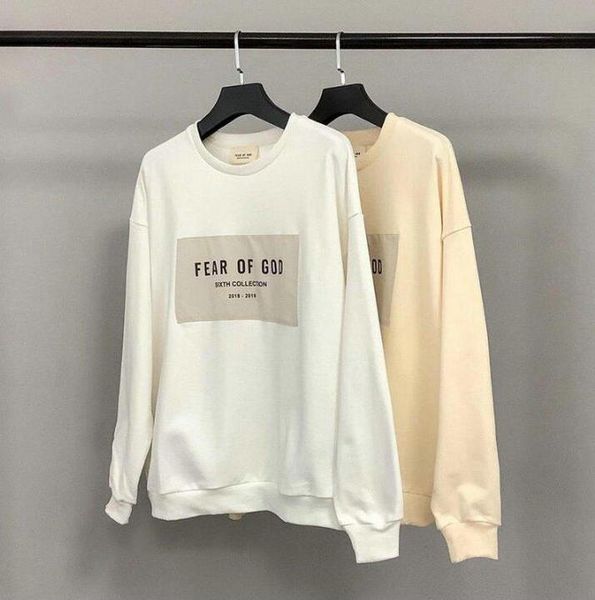 

new autumn winter 6th fashion fear of god sixth collection patch sticker hoodie skateboard fog hoody men women designer sweatshirt, Black