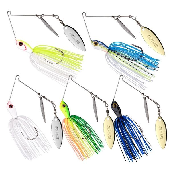 Geture Elfin Lead Head Metal Colher Spinnerbait 10G / 14G Spinner Isca Artificial Buzzbait Swimbait para Bass Fishing isca tackle 201103