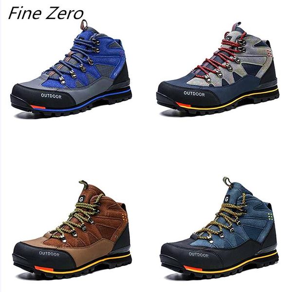 

new men boots anti-skidding leather shoes men popular comfy spring autumn shoes men's absorption durable outsole boots, Black