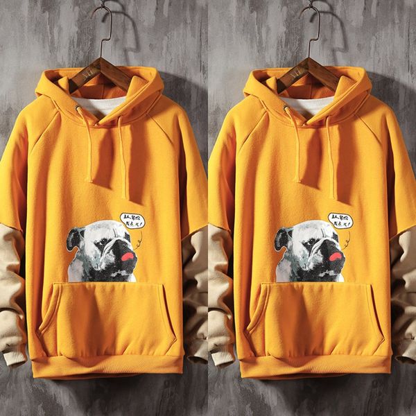 

two coat pullover pieces of korean student trend hooded animal pullover coat for men pzxvo, Black