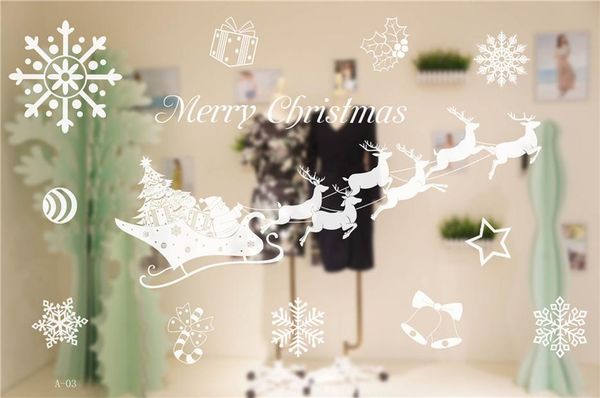

merry christmas removable diy wall stickers shop window stickers noel christmas decoration for home new year adornos de navidad wmteba