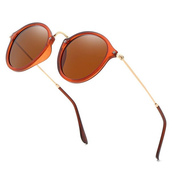 

summer outdoor sunglasses nice quality metal circular polarized men's and women's retro color driving riding sunglasses, White;black