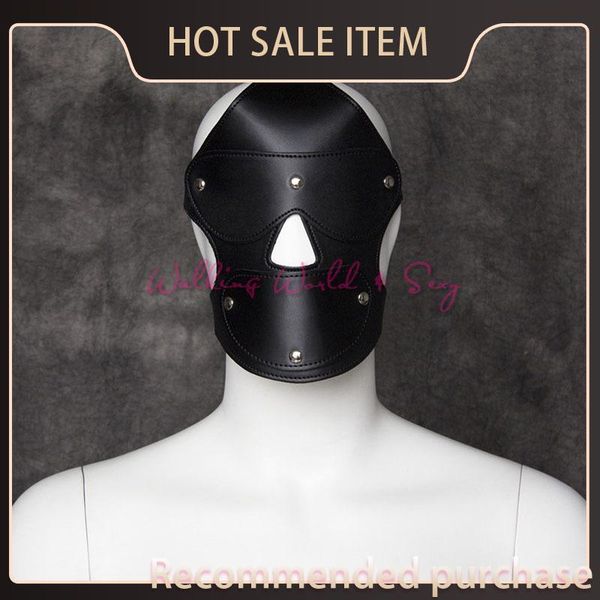 

mask pu nose leather ball with slave mouth s924 m game hood fetish adjustable mask bondage open toy gag bondage mnwl