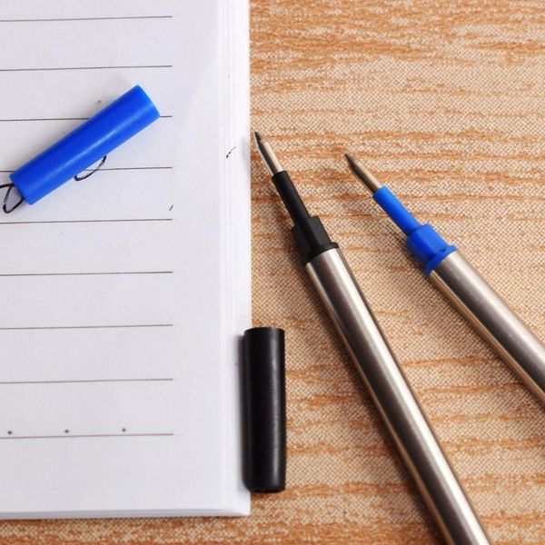 

1pcs metal rollerball pen ballpoint refills for kids student gift school office stationery supplies korean, Black;red
