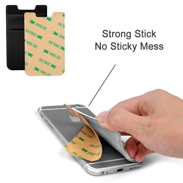 

adhesive sticker phone pocket cell phone stick on card wallet stretchy lycra credit cards id card holder pouch sl sqczwt
