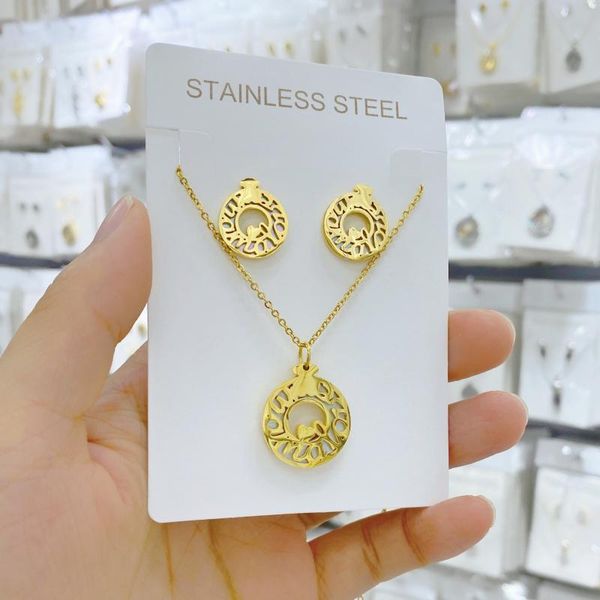 

2020 stainless steel heart necklace jewelry women fashion animal necklace party accessories mama bear gift, Silver