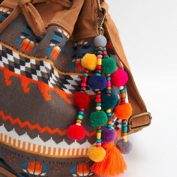 

colorful pompones cute pom pom tassels keychain pompom keyring diy hanging tassel key rings fashion jewelry qh6004 h qylmvv