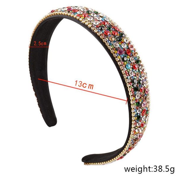 

colorful shiny crystal rhinestone women headband wide side non-slip hairband makeup wash face hair hoop fashion hair accessories q bbyfiz