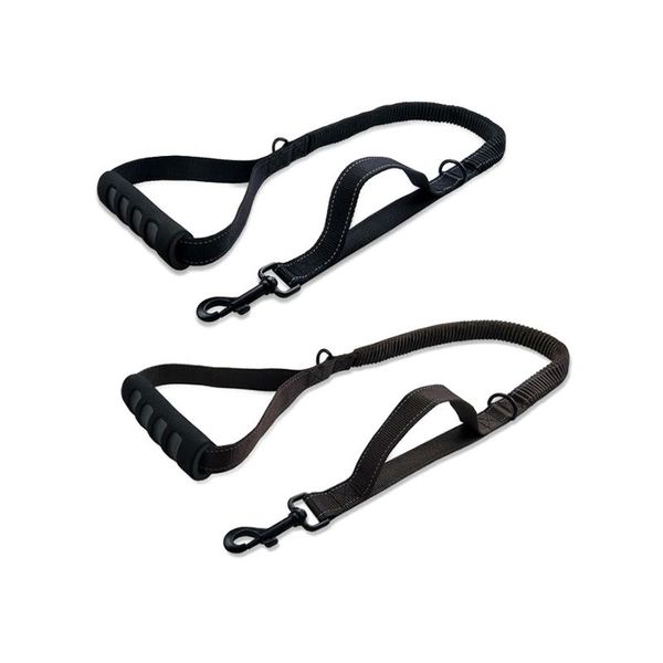 

2 handle dog lead for extra control pet leash rope softy hand padded training collar harness lead rope reflective dog leash