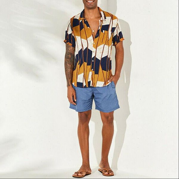 

men floral print short sleeve blouse hawaiian shirts summer beach holiday shirt blouse drop shipping, White;black