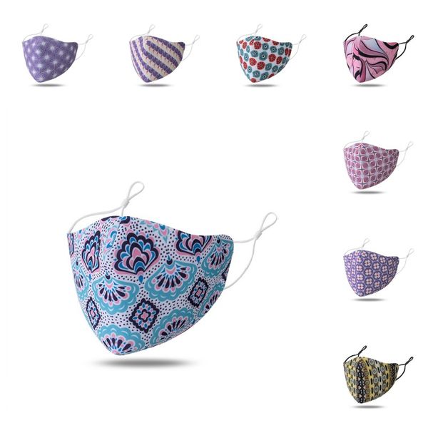 

dhl shipping 9 styles dustproof cotton mask floral facemask fashion flowers mouth cover breathable washable protection masks kimter-l750fa, Black