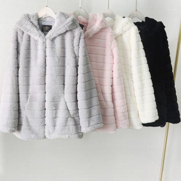 

11.11 women autumn winter solid color long sleeve fleece loose warm jacket coat womens clothing1, Black