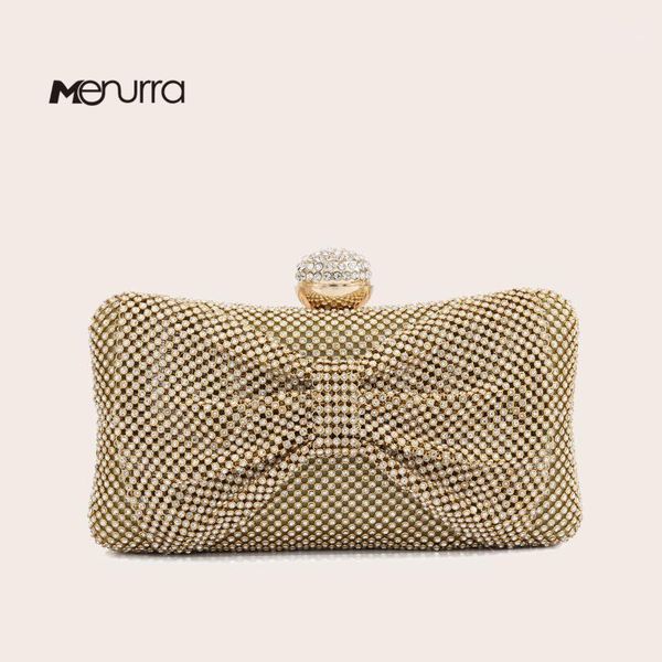 

evening bags ladies party clutch bag diamond bow purse handbag chain women wallet for cellphone lipstick wedding silver1