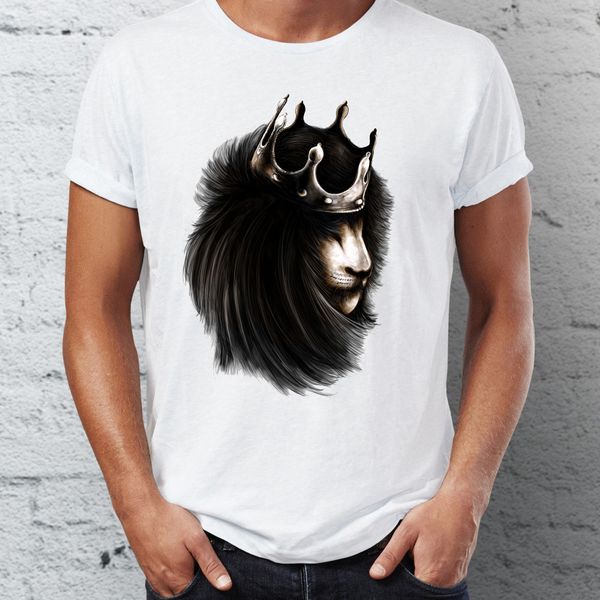

men's t shirt king lion wearing crown drawing awesome nature's tee sport hooded sweatshirt hoodie