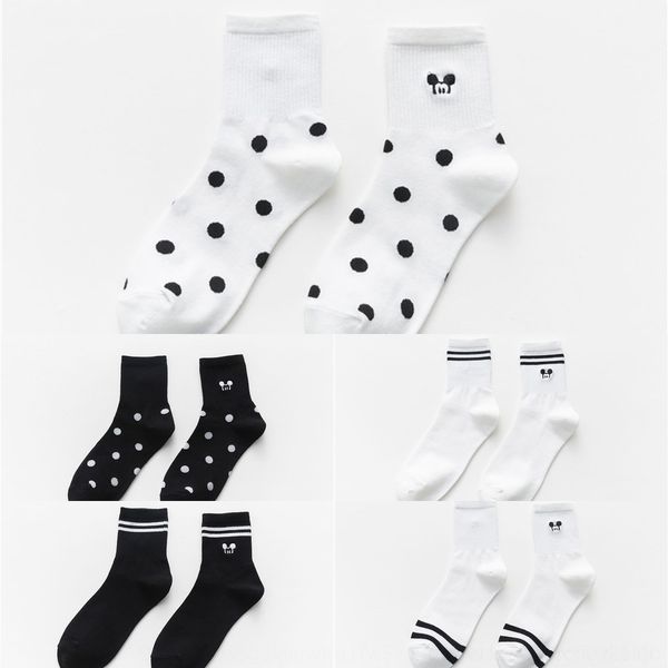 

vcamc ins модной мужской хлопок среднего хлопок зима кролик способа осень новых и трубные женщины носки черные и белых средние пары вышивают, Black