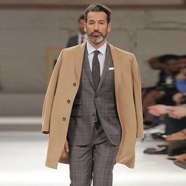 

men's wool & blends woolen coat british style classic business slim autumn and winter single-breasted camel large size thick, Black