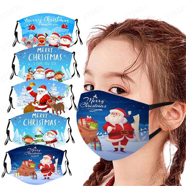 

fashion christmas masks deer printed xmas face masks anti dust snowflake christmas mouth cover washable reusable with masks filters yu88