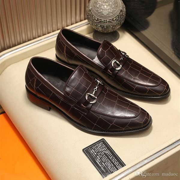 

q4 2020 four seasons pointed men formal business brogue shoes luxury men's dress shoes male casual leather wedding party loafers 22, Black