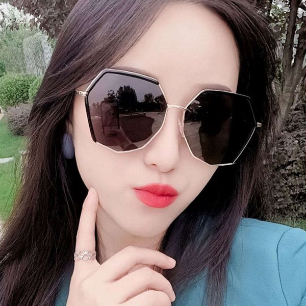 

face sunglasses women's big anti ultraviolet thin ins2020 red fashion driving polarized women's sunglasses, White;black