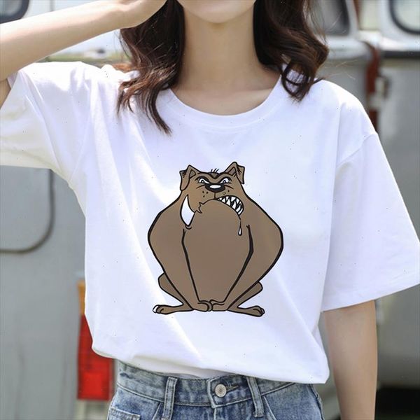 

female t shirt cute dogs street t shirt fashion cartoon dog harajuku graphic t shirt short sleeve drop shipping, White