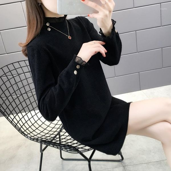 

room 153882, row 3, no. 2, middle] actual p of new velvet medium long mesh splicing button 681, White;black