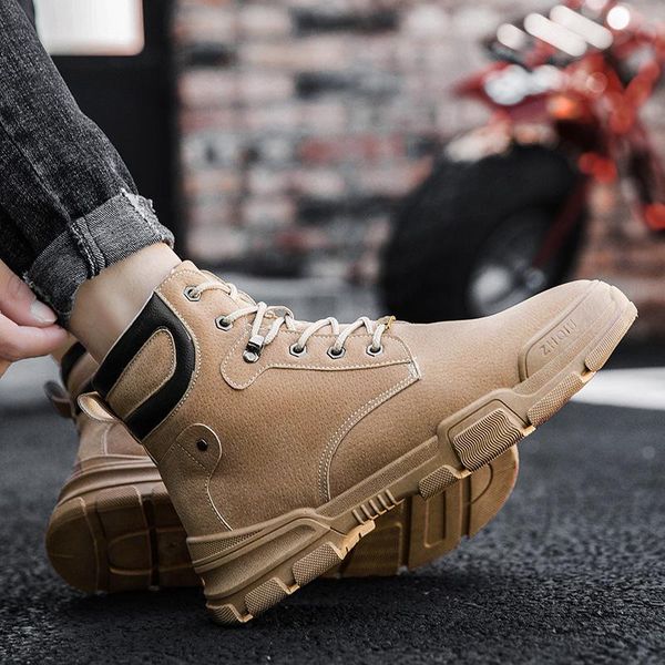 

британской trend весна осень сапоги мужчина замша мужской стиль мода мужской рабочая обувь martin загрузочного узелок tide инструмент обувь, Black