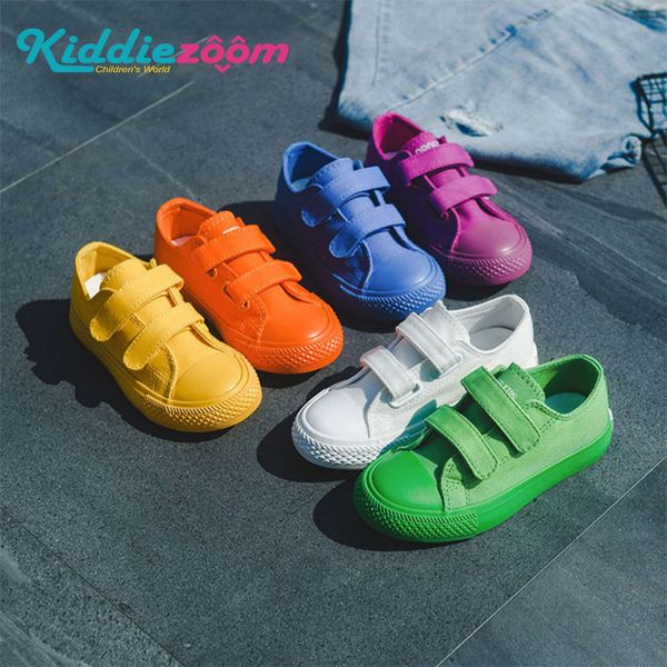 

pu+canvas children sport breathable boys sneakers kids shoes for girls jeans denim casual child flat solid color white, Black