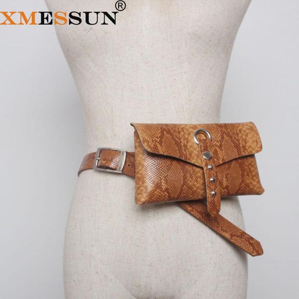 

xmessun python belt bag snake waist bag fanny pack women leather black color 2020 hight quality drop shipping h06