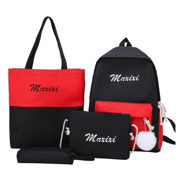 

4pcs/set women school backpacks schoolbag for teenagers girls student book bag boys satchel